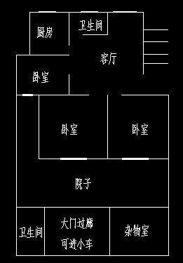 主房为三室一厅一卫，有独院及附属建筑三十余平方，院内可停车