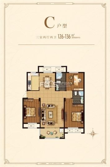 东城名景，3室2厅，黄 金楼层，走售楼处，毛坯